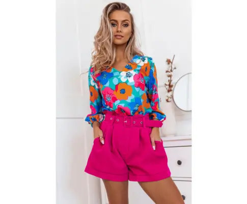 Azura Exchange Floral Print V Neck Blouse 