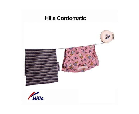 Hills Cordomatic Clothesline 15m Retractable Indoor Outdoor Mounted Washing Line