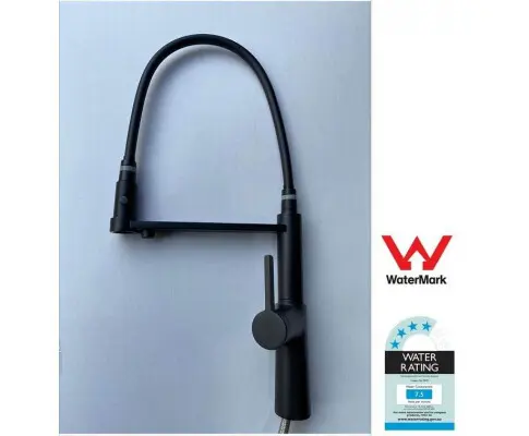 Matte Black Brushed Gold Chrome Pull out Kitchen tap 3 way pure water PVD plated