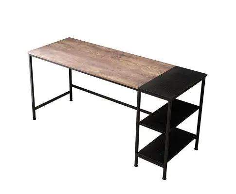 Computer Table Desk Book Storage Student Study Home Office Workstation Vintage Oak Finish