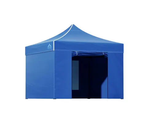 Instahut Gazebo Pop Up Marquee 3x3m Folding Wedding Tent Gazebos Shade Blue