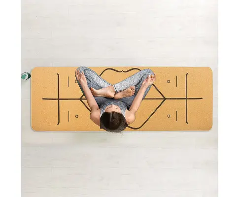 Natural Cork TPE Yoga Mat Sports Eco Friendly Exercise Fitness Gym Pilates