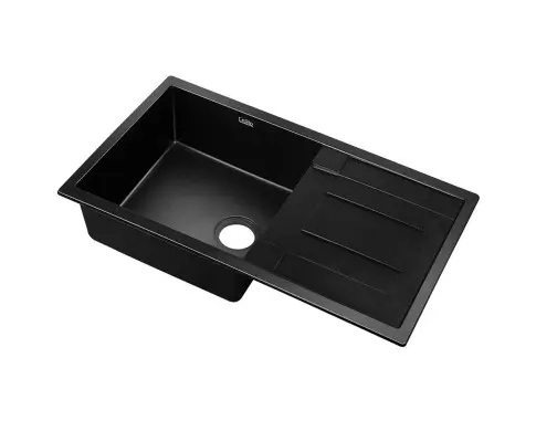 Cefito Stone Kitchen Sink 860X500MM Granite Under/Topmount Basin Bowl Laundry Black