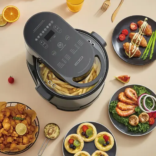 Hoper Layer Multi-functional 2 in 1 air fryer & smokeless BBQ grill KZ-50