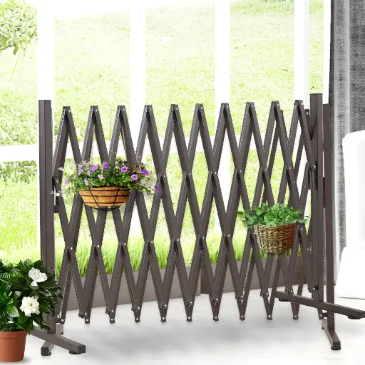 Garden Security Fence Gate Gate Metal Brown