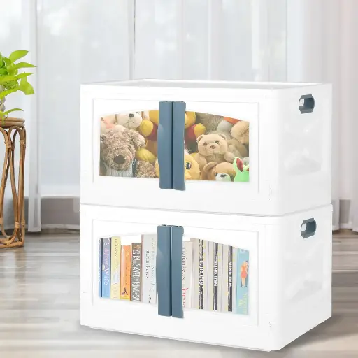 Storage Containers Lid Stackable 85L Blue
