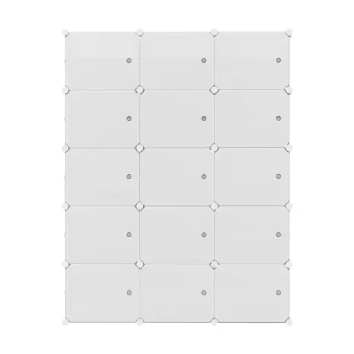 Artiss Shoe Rack Storage Cabinet DIY 15 Storage Cube Stackable White