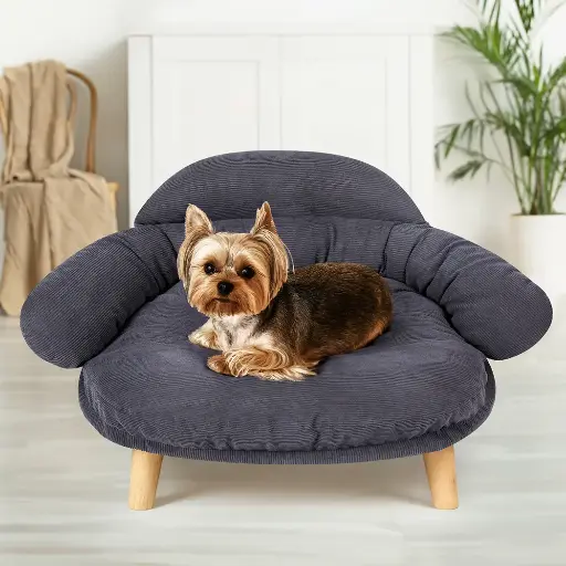 Pawz Elevated Pet Dog Cat Sofa Bed Couch L Size Grey