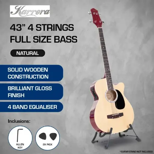 Karrera 43in Acoustic Bass Guitar - Natural