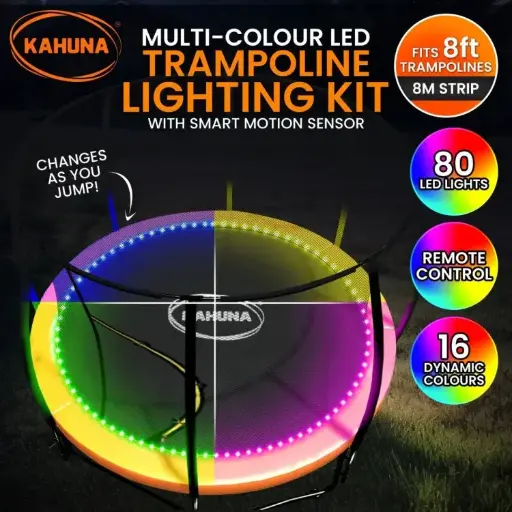 Kahuna LED Multi-Colour Smart Motion Sensor Trampoline Lighting Kit with 16 Colours for 10ft Trampolines
