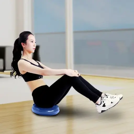 Powertrain Yoga Stability Disc Home Gym Pilate Balance Trainer Blue