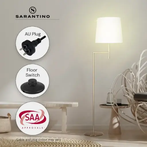 Sarantino Metal Floor Lamp - Antique Brass