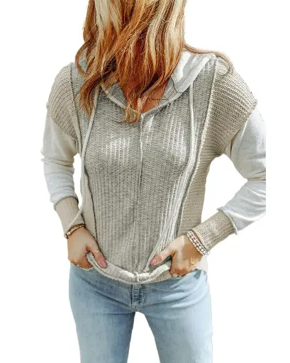 Azura Exchange Patchwork Knit Hoodie 