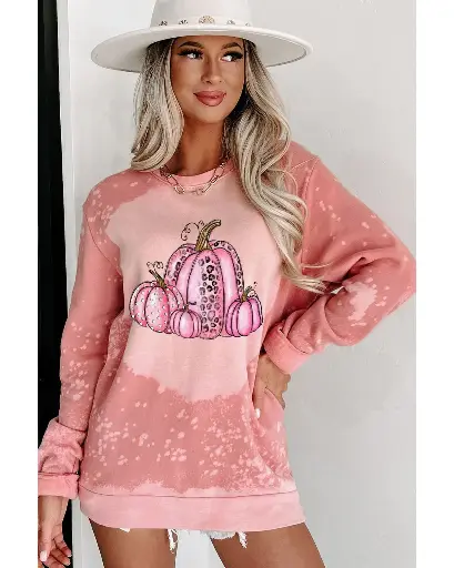 Azura Exchange Pumpkin Graphic Tie Dye Sweatshirt 