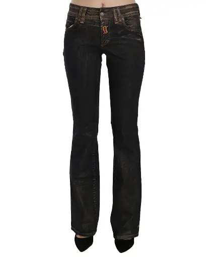 Galliano Mid Waist Flared Denim Casual Pants W26 US Women