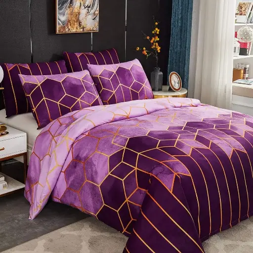 Erena Purple Quilt/Doona/Duvet Cover Set - Queen Size