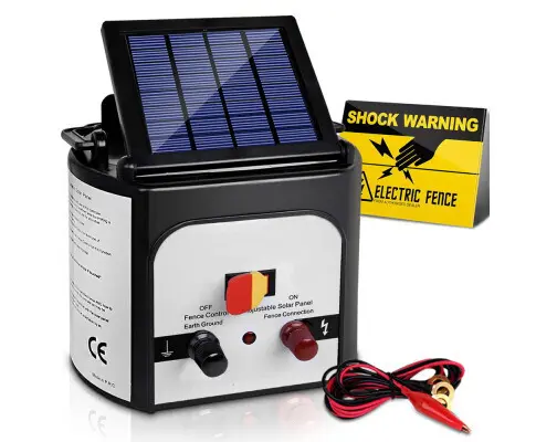 Giantz 8km Solar Power Electric Fence Charger Energiser 0.3J White