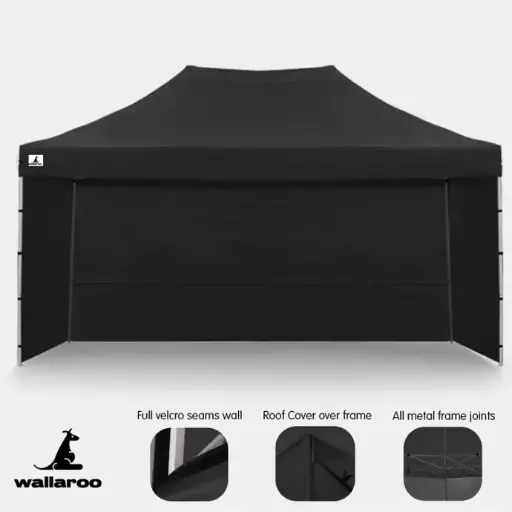 WALLAROO 3X4.5M POPUP GAZEBO BLACK